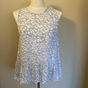 Banana Republic Women's/Girls Sleeveless Light Blue/White Blouse: Medium
